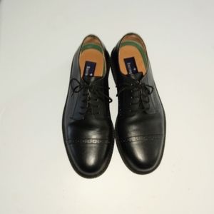 Barrington Men's Black Leather Wing Tip Dress Shoes Grant 62102 9D Vintage 80s